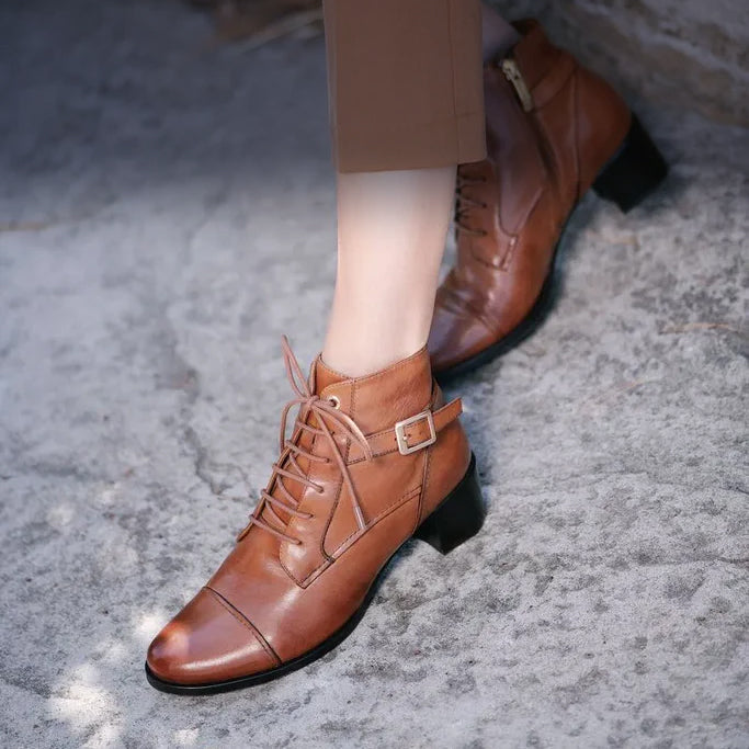 Leather Boots Women's Winter Boots With Good Arch Support