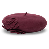 Wool Beret With Flowers