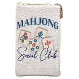 Mahjong Beaded Crossbody