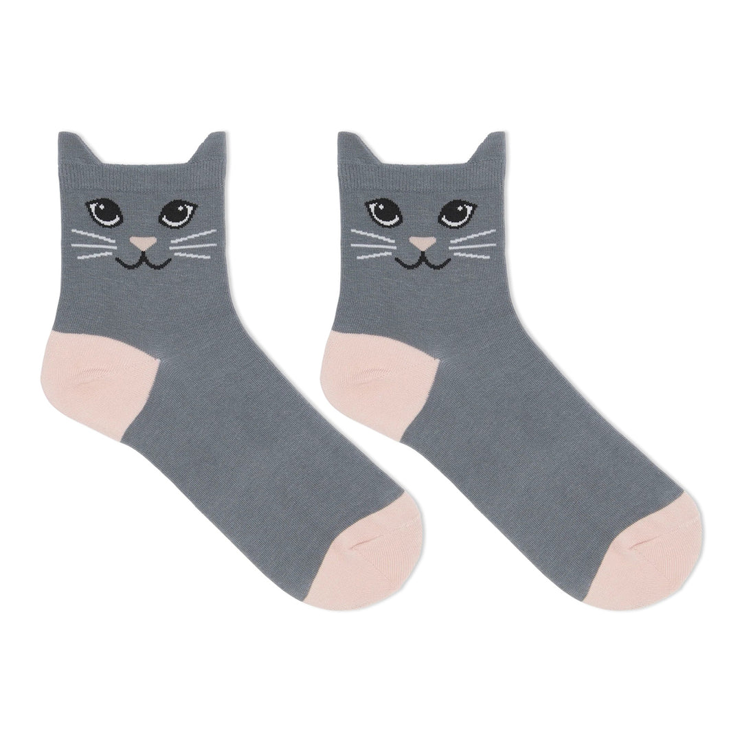 Cat Ears Socks Grey