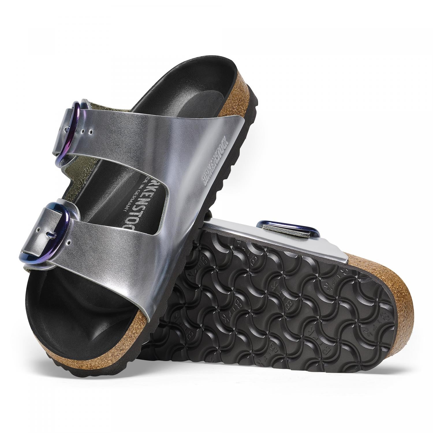 Birkenstock big best sale buckle metallic