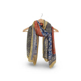 Paisley Flowers Scarf Mustard