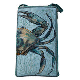 Blue Crab Beaded Crossbody