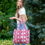 Quilted Tote Plum Blossoms