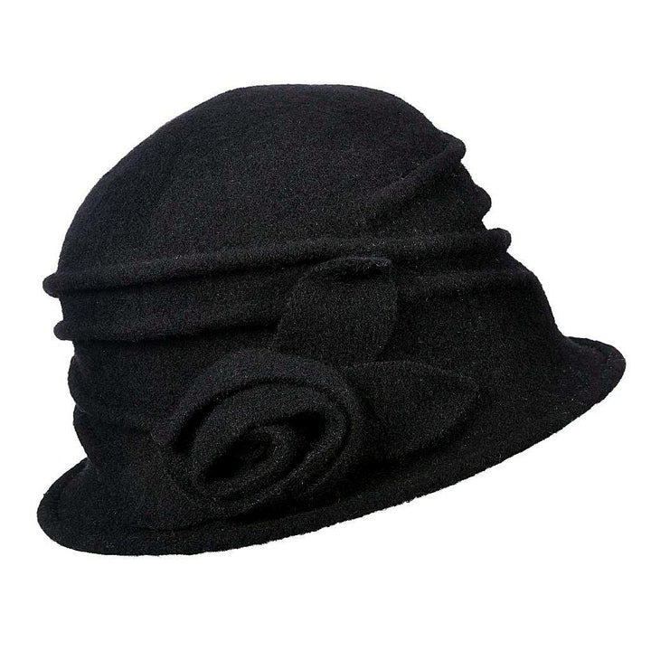 Cloche Wool Rosette Hat
