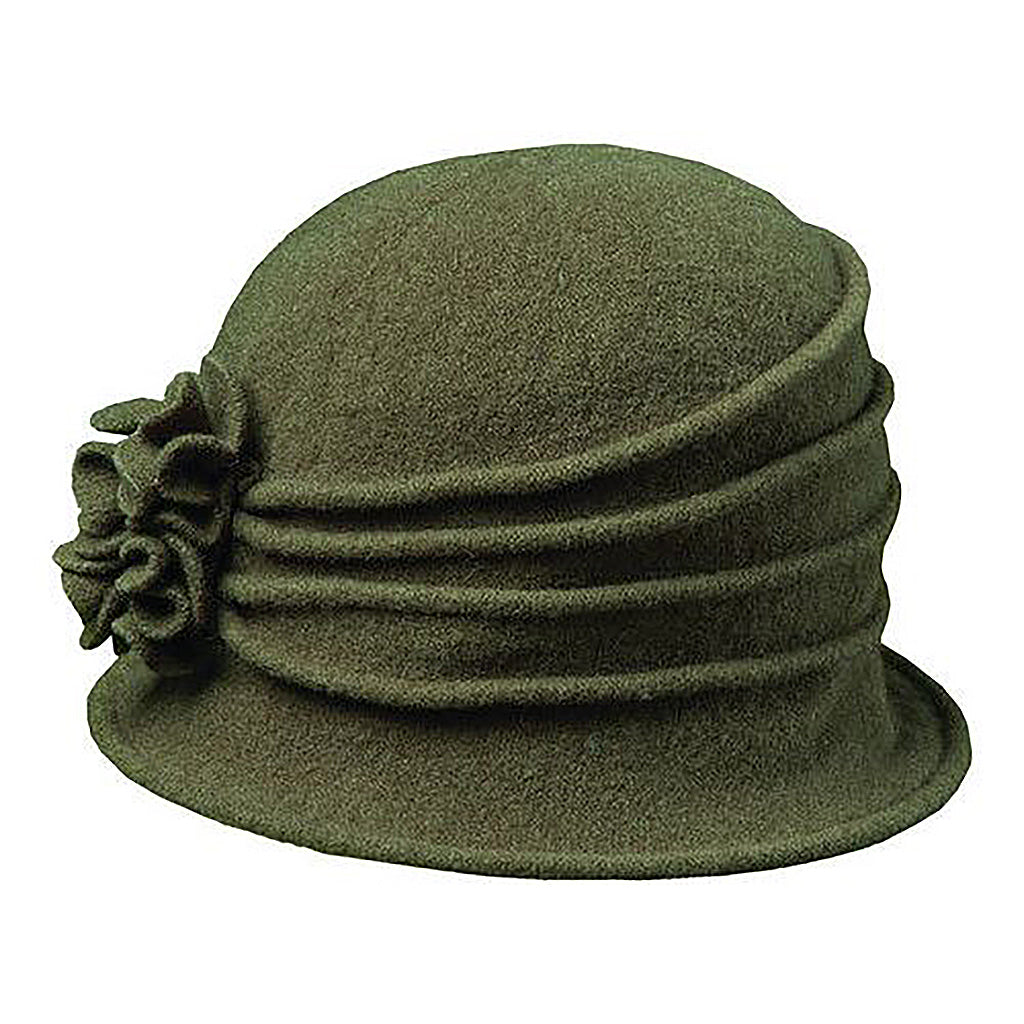 Cloche Wool Rosette Hat